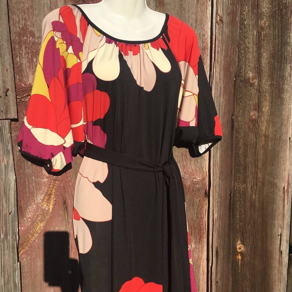 Jonathan Martin black and red floral dress